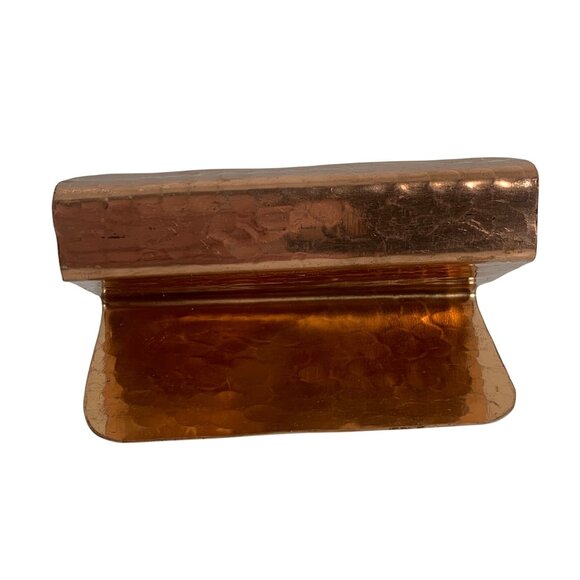 Hammered Copper Business Card Holders - Set Of 2 - Home Office Desk Accessory - Picture 7 of 11